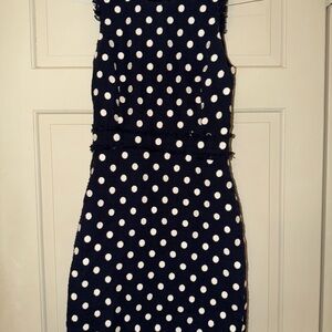 J.Crew Navy Polka Dot Sleeveless Dress